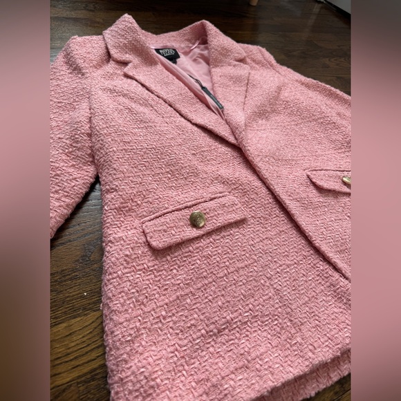 River Island Pink Tweed Blazer – Elegant Chanel-Inspired Style NWT - Picture 6 of 14